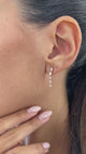 Diamond Drop Earrings 0.8 ct Rose Gold