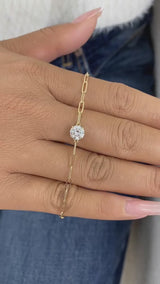 Diamond Chain Bracelet 0.9 ct Yellow Gold