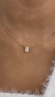 Solitaire Necklace 1 ct TCW , Solid Gold 14k