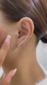 Diamond Hoop Earrings 2.1 ct Yellow Gold