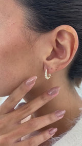 Diamond Hoop Earrings 0.9 ct Yellow Gold
