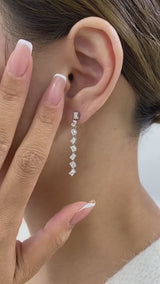 Diamond Drop Earrings 2.9 ct White Gold