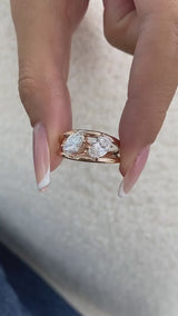 Diamond Two Stone Ring 1.5 ct Rose Gold