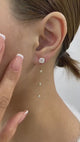 Round Drop Earrings 2.3ct TCW, Yellow Gold 14K