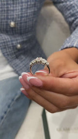 Diamond 5 Stone Ring 1.97 Carat White Gold 14K