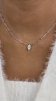 Solitaire Necklace 1 ct TCW , Solid Gold 14k