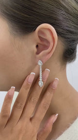 Diamond Dangle Earrings 3.6 ct White Gold