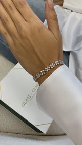 Diamond Cluster Bracelet 6.30 Carat White Gold 14K
