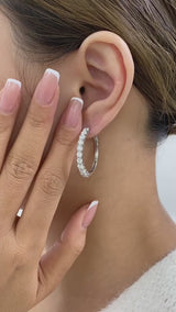 Diamond Hoop Earrings 3.2 ct White Gold