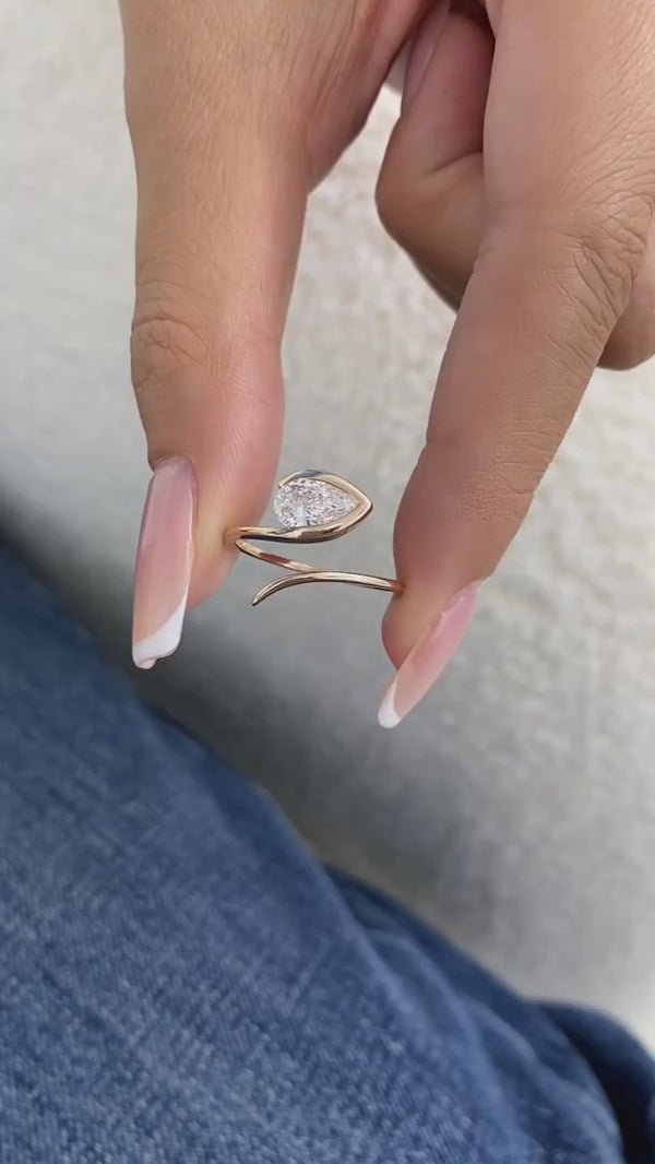 Diamond Promise Ring 0.7 ct Rose Gold