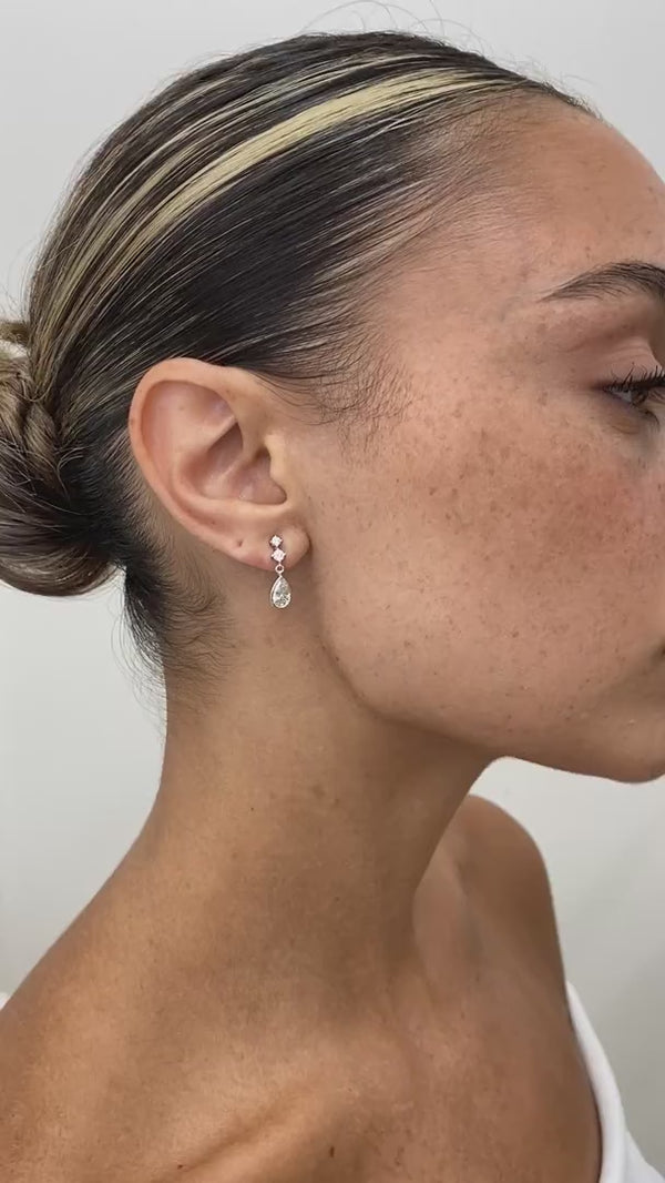 Diamond Drop Earrings 1.39 ct White Gold