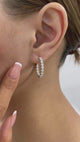 Round Hoop Earrings 2.6ct TCW, White Gold 14K