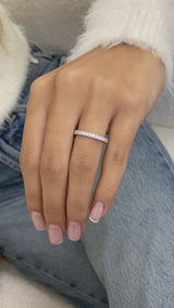 Half Eternity Round Diamond Ring 0.31 ct TCW , White Gold 14K