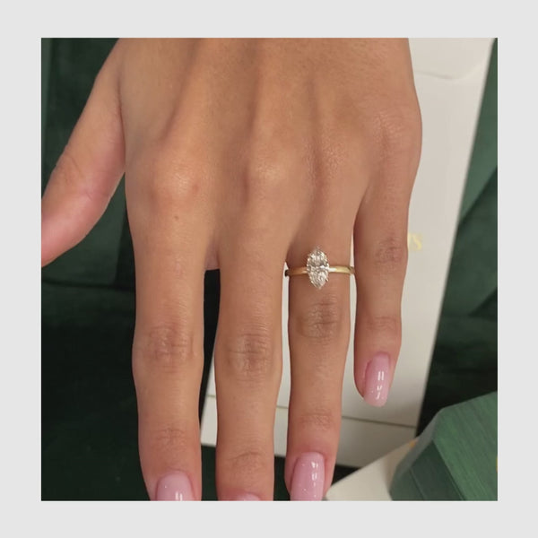 Kenna Solitaire With Hidden Halo Diamond Engagement Ring, Yellow Gold 18K