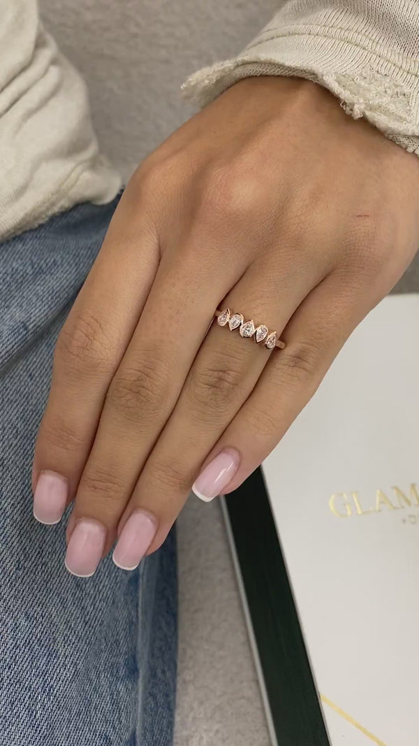 Diamond Stackable Ring 0.30 Carat Rose Gold 14K