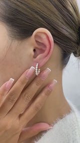 Diamond Hoop Earrings 1.8 ct Rose Gold