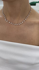 Diamond Chain Necklace 3.8 ct White Gold