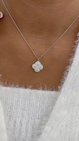 ROUND Pendant Necklace 2.1ct TCW, White Gold 14K