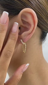 Diamond Threader Earrings 1.2 ct Yellow Gold