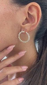 Diamond Hoop Earrings 3.5 ct Yellow Gold