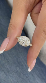 Solenne Engagement Ring 2.7ct TCW, 14K Gold