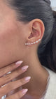 Diamond Climber Earrings 1.8 ct Rose Gold