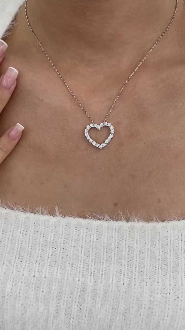 Diamond Pendant Necklace 1.46 ct White Gold