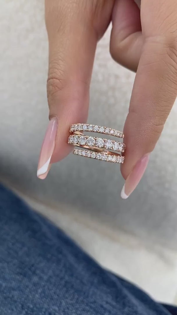 Diamond Band Ring 1.6 ct Rose Gold