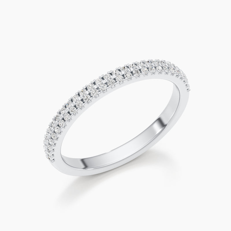 Nyra  - 0.40 Carat Wedding Anniversary Band Lab Grown Two Lines Of diamonds